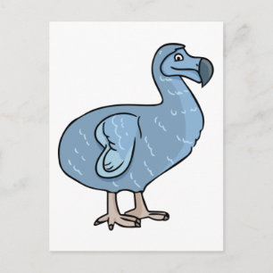 Blue Cartoon Dodo Bird Briefkaart