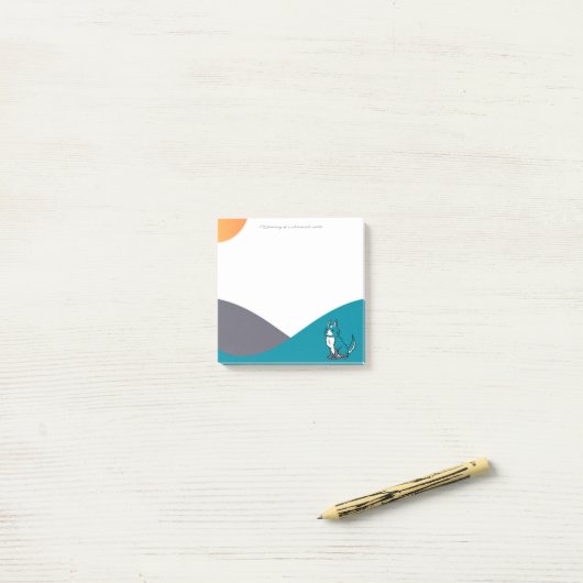 Blue Cartoon Dog Drawing Notes (Op bureau)