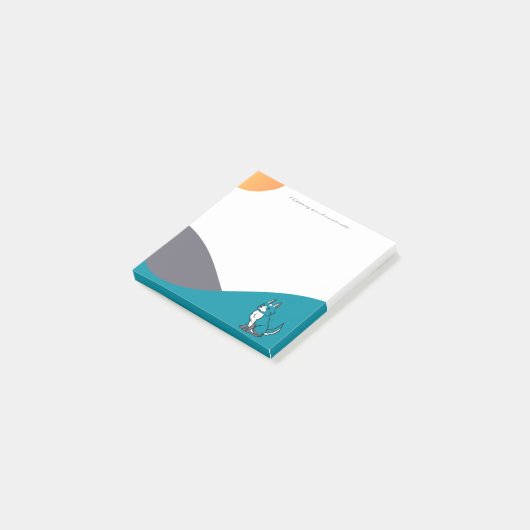 Blue Cartoon Dog Drawing Notes (Schuin)