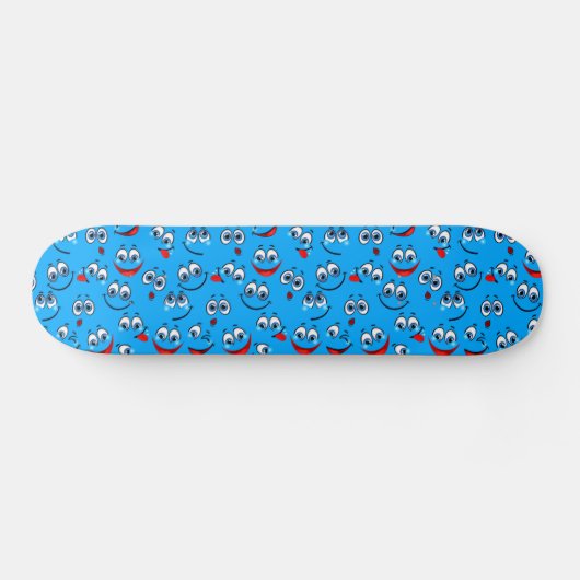 Blue Cartoon Face Pattern Persoonlijk Skateboard (Horizontaal)