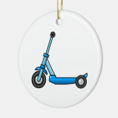 Blue Cartoon Kick/Push Scooter Keramisch Ornament (Links)