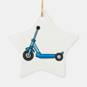 Blue Cartoon Kick/Push Scooter Keramisch Ornament (Voorkant)