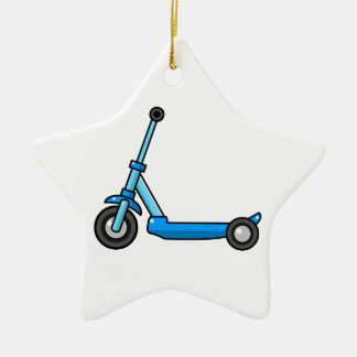 Blue Cartoon Kick/Push Scooter Keramisch Ornament