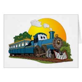 Blue Cartoon Passenger stoommachine