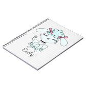 Blue Cartoon Poodle-laptop op maat Notitieboek (Linkerzijde)