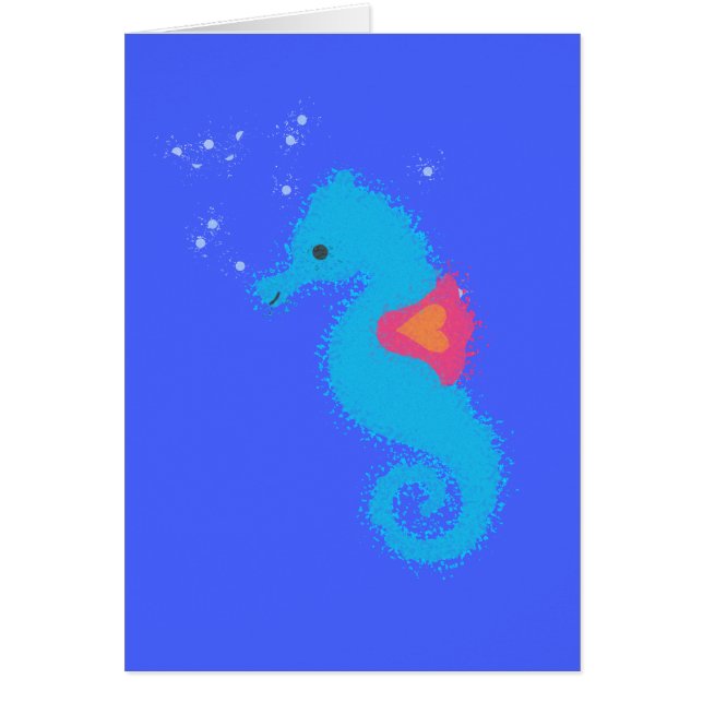 Blue Cartoon Seahorse (Voorkant)