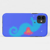 Blue Cartoon Seahorse Case-Mate iPhone Case (Achterkant (horizontaal))