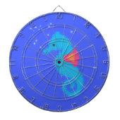 Blue Cartoon Seahorse Dartbord (Voorkant)