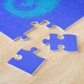 Blue Cartoon Seahorse Legpuzzel (Zijkant)