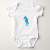 Blue Cartoon Seahorse Romper (Voorkant)