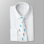 Blue Cartoon Seahorse Stropdas (Gebonden)