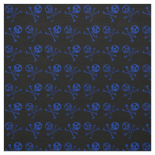 Blue Cartoon Skull Pattern Stof