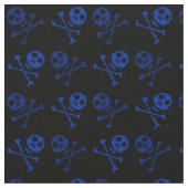 Blue Cartoon Skull Pattern Stof (Close Up)