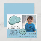 Blue Cartoon Speech Bubble Boy Foto van Birthday (Voorkant / Achterkant)