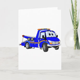 Blue Cartoon Tow Truck Kaart
