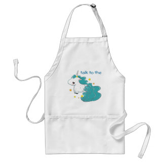 blue cartoon unicorn met sterren apron standaard schort
