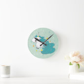 blue cartoon unicorn met sterren klok (Huis)