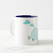 Blue Cartoon Unicorn mok (Voorkant links)