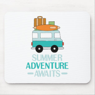 Blue Cartoon Van Best Family Adventure Vacties Muismat