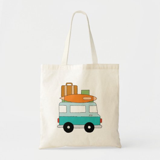 Blue Cartoon Van Best Family Adventure Vacties Tote Bag (Voorkant)