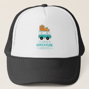 Blue Cartoon Van Best Family Adventure Vacties Trucker Pet