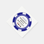 Blue Casino Poker Chip Birthday Napkins Servet (Hoek)