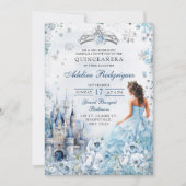 Blue Castle Palace Quinceanera Mexicaanse verjaard Kaart (Voorkant)