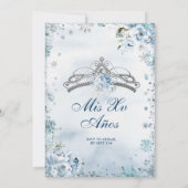 Blue Castle Palace Quinceanera Mexicaanse verjaard Kaart (Achterkant)