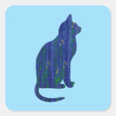 Blue Cat Art Sticker (Voorkant)