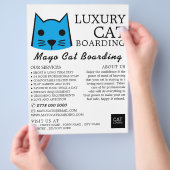 Blue Cat, Cat Boarding, Cattery Adverteren Flyer (Hand)