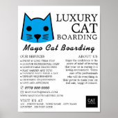 Blue Cat, Cat Boarding, Cattery Adverteren Poster (Voorkant)