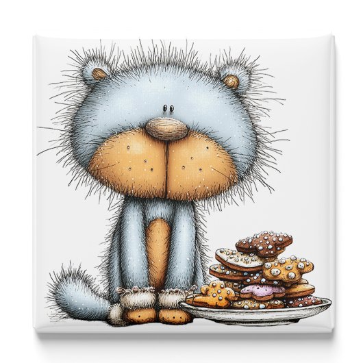 Blue Cat Cookies Kerstmagneet Magneet