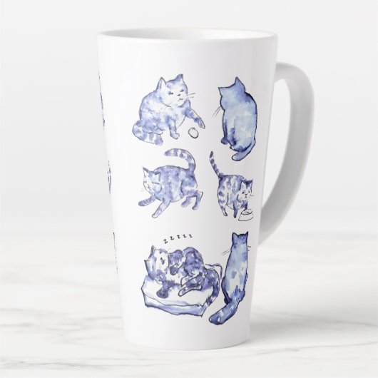 Blue Cat Cup Latte Mok (Rechterhoek)