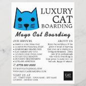 Blue Cat, katten opvang, cattery reclame Flyer (Voorkant)