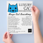 Blue Cat, katten opvang, cattery reclame Flyer (Hand)
