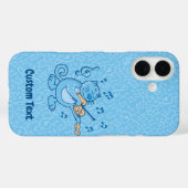 Blue Cat met Violin iPhone Case (Achterkant (horizontaal))
