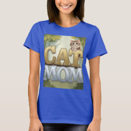 Blue Cat Mom T-shirt