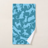 Blue Cat Pattern Bad Handdoek (Handdoek)
