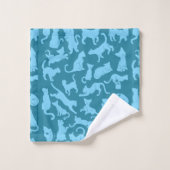 Blue Cat Pattern Bad Handdoek (Wasdoekje)