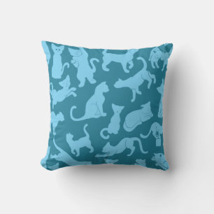 Blue Cat Pattern Kussen