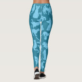 Blue Cat Pattern Leggings (Achterkant)