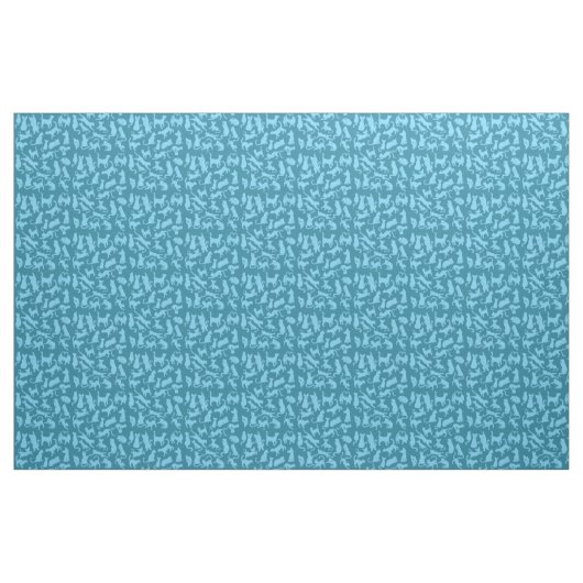 Blue Cat Pattern Stof (Fat Quarter)