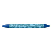 Blue Cat Pattern Zwarte Inkt Pen (Voorkant)