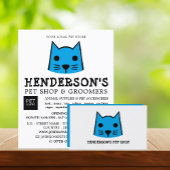 Blue Cat, Pet Store en Groomers Adverteren Flyer