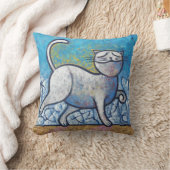 Blue Cat Picasso at Moonlight Decorative Throw Pil Kussen (Deken)