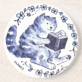 Blue Cat Reader-Onderzetter Zandsteen Onderzetter