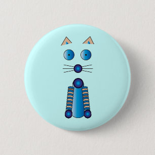 Blue CAT Ronde Button 5,7 Cm