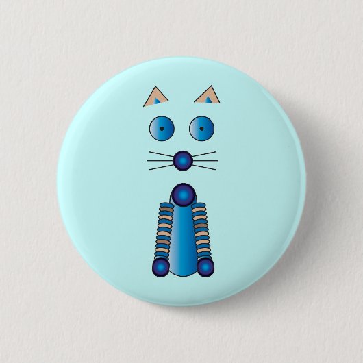Blue CAT Ronde Button 5,7 Cm (Voorkant)