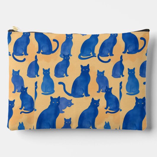 Blue Cat Silhouette Print Cut Naaizak Etui (Voorkant)