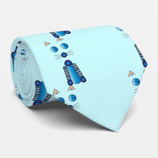 Blue CAT Stropdas (Opgerold)